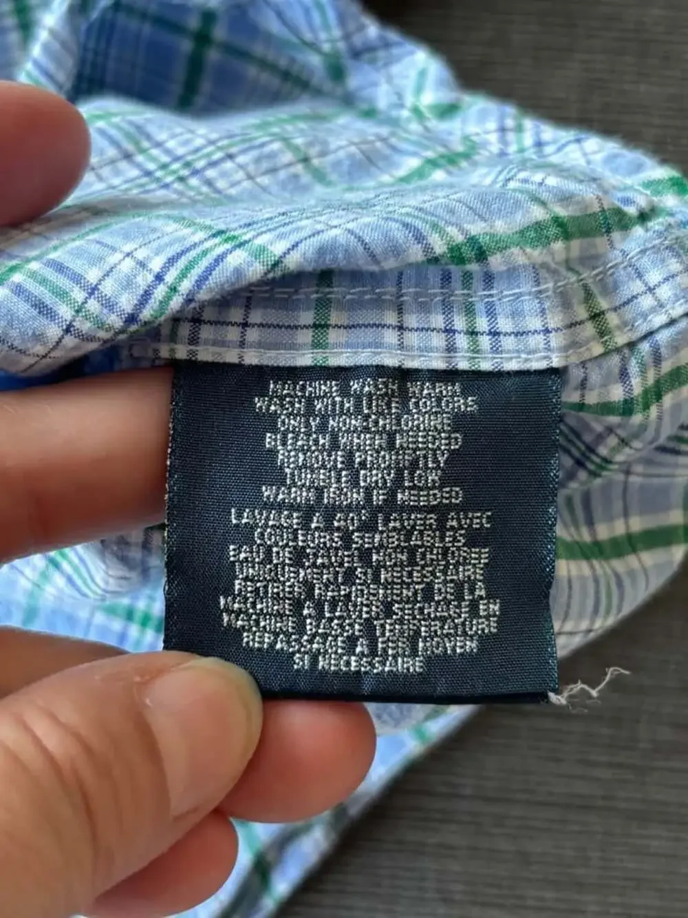 Polo Ralph Lauren Boys size 6 Plaid Button Down Shirt Short Sleeve Blue Green